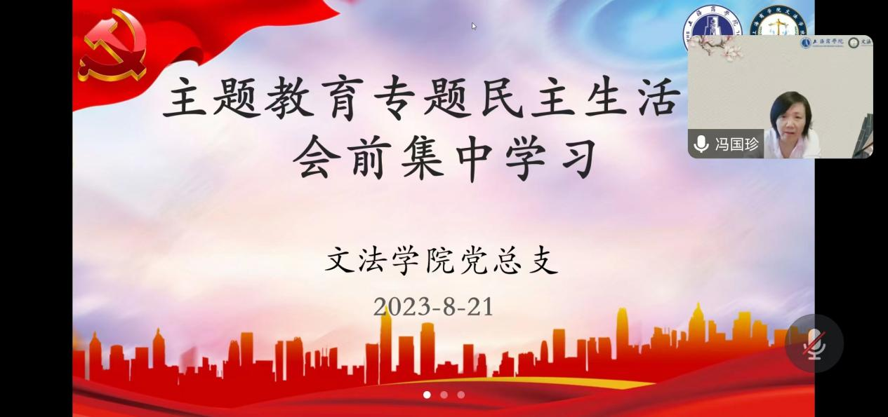 主题教育专题民主生活会前集中学习